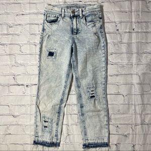 Justice High Rise Straight Leg Acid Wash Jeans Sz 12 (Girls)